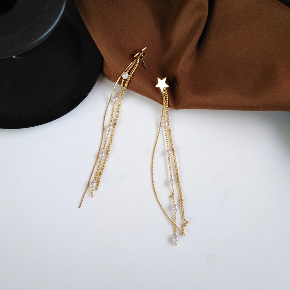 Shooting Star Pearls Start Drop Earrings - Picture 7 of 11